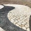晋中 黄金麻冰裂纹地铺石工地铺装案例