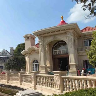 晋中 黄金麻花岗岩欧式别墅