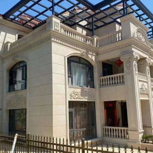 晋中 黄金麻花岗岩荔枝面别墅外墙干挂