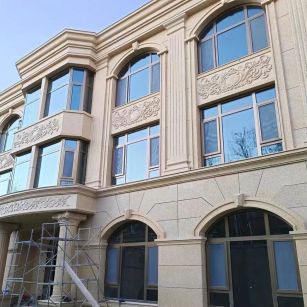 晋中 黄金麻花岗岩别墅外墙干挂