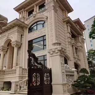 晋中 黄金麻花岗岩别墅外墙干挂效果展示