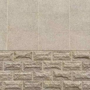 晋中 黄金麻自然面蘑菇石配荔枝面干挂