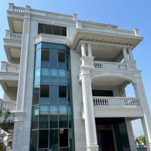 晋中 白麻花岗岩别墅外墙干挂效果展示