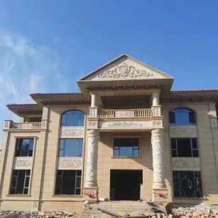 晋中 黄金麻花岗岩别墅外墙干挂