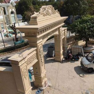 晋中 黄金麻荔枝面花岗岩别墅门楼