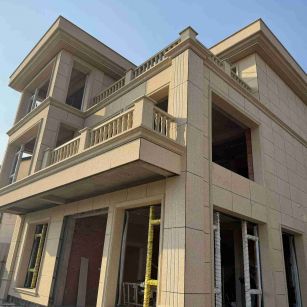 晋中 黄金麻花岗岩石材荔枝面外墙干挂效果展示