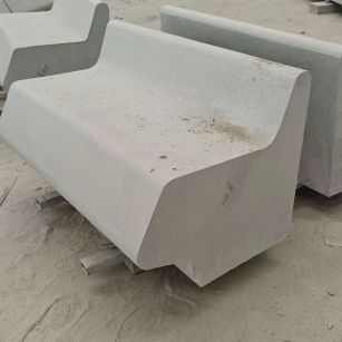 晋中 芝麻白花岗岩异形坐凳，石凳