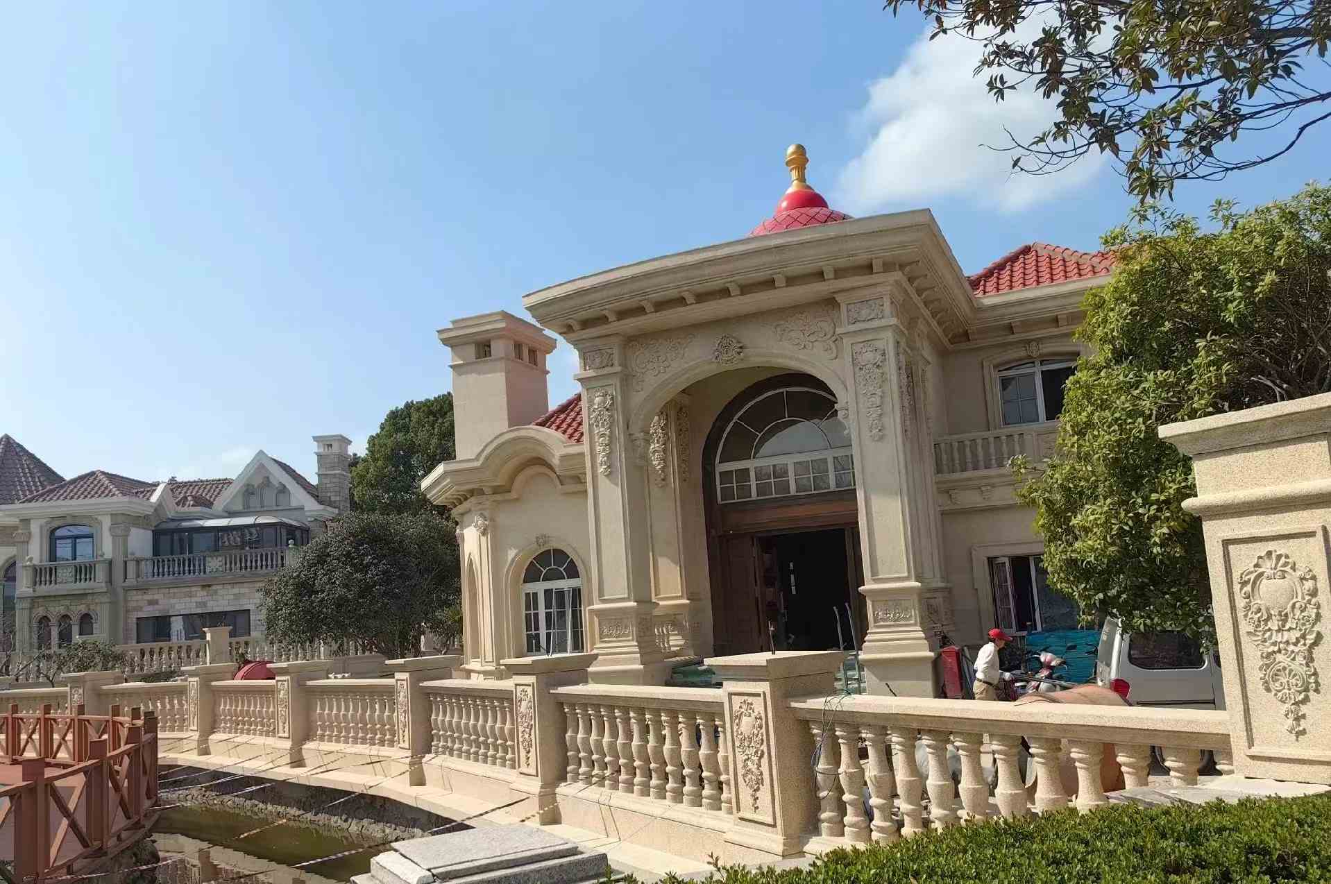 晋中 黄金麻花岗岩欧式别墅