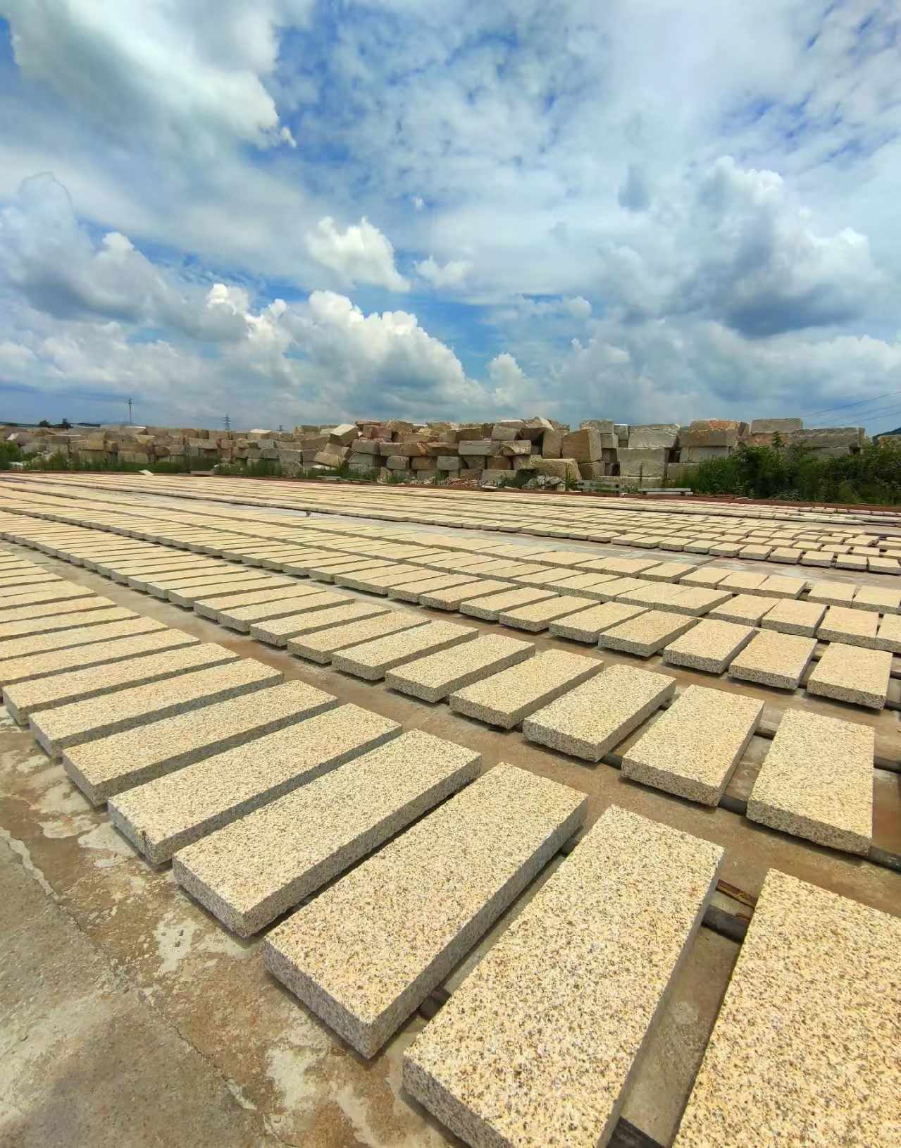 晋中 黄金麻荔枝面花岗岩石材地铺石防护中