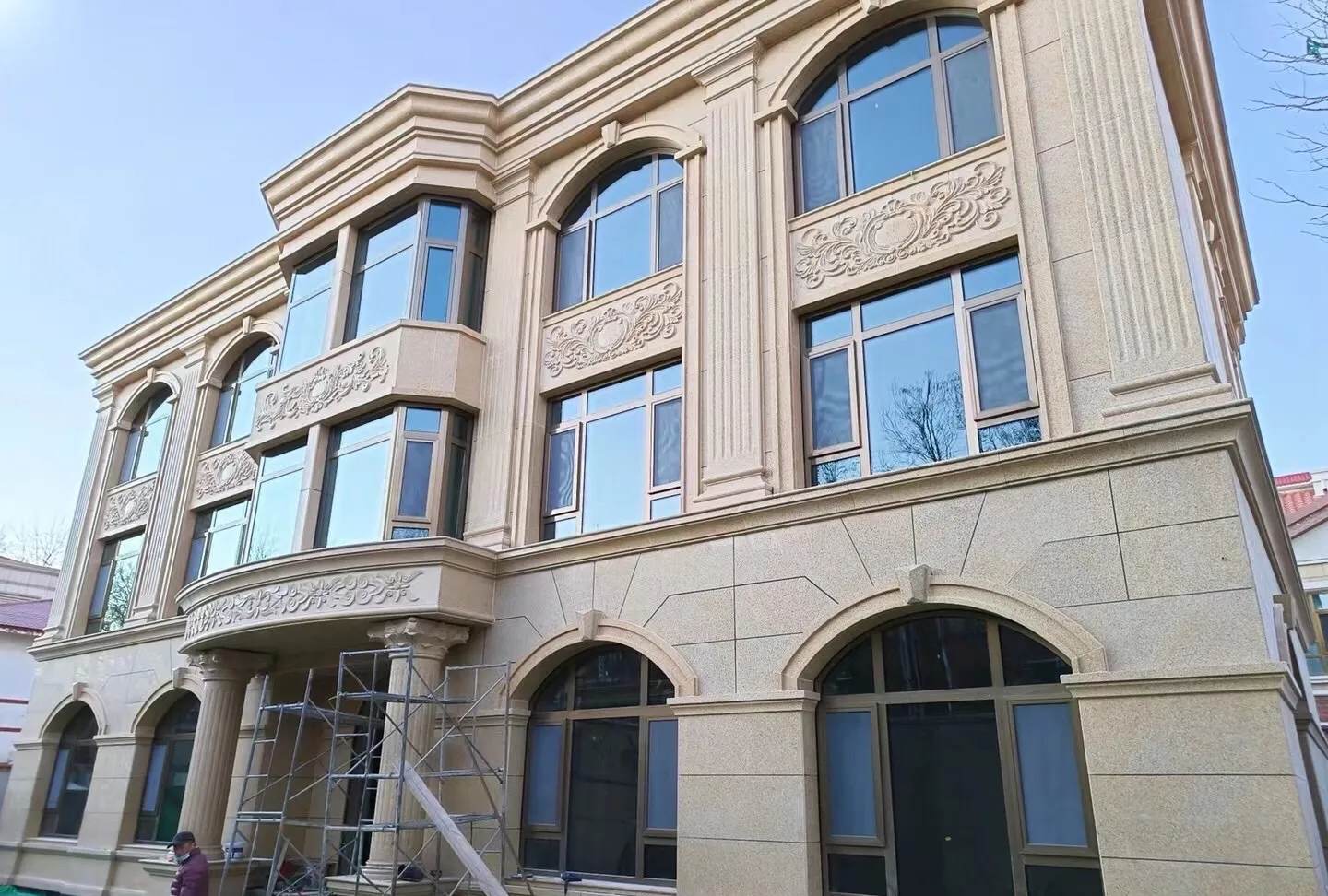 晋中 黄金麻花岗岩别墅外墙干挂