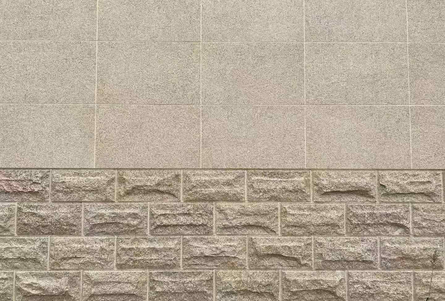 晋中 黄金麻自然面蘑菇石配荔枝面干挂