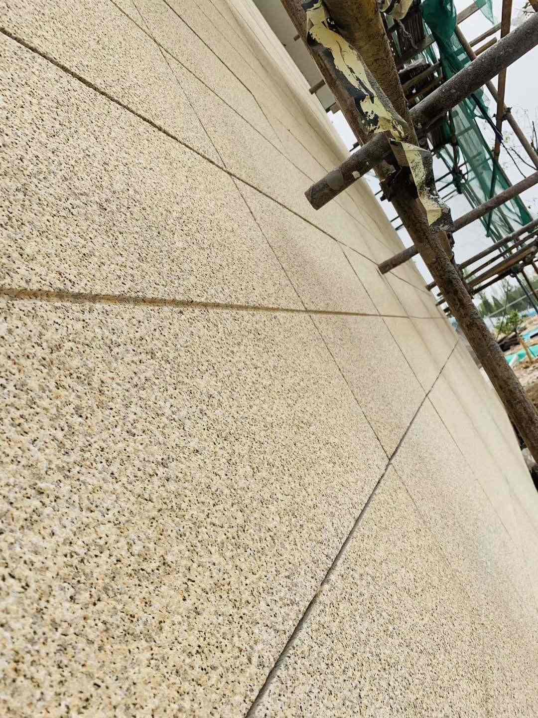 晋中 黄金麻花岗岩荔枝面外墙干挂石材效果示例